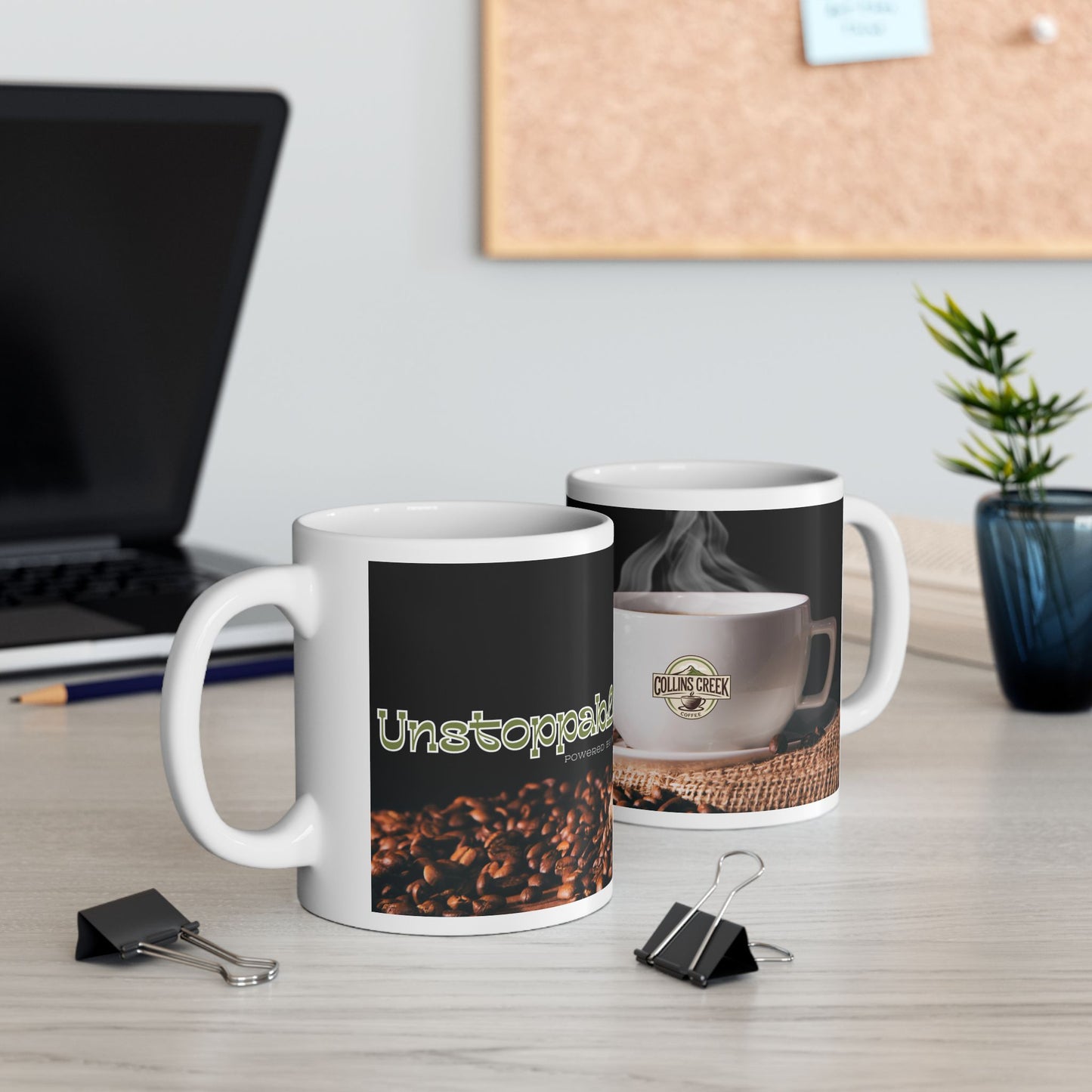 Unstoppable, powered by black coffee. - Coffee Lover Ceramic Mug - Perfect for Home or Office, Unique Gift for Tea and Coffee Enthusiasts, 11oz & 15oz