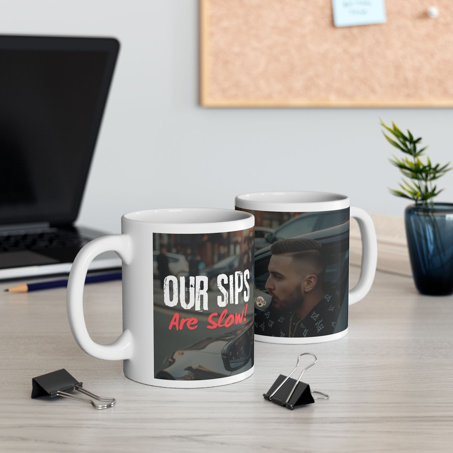 Sipin Slow Coffee Mug - Urban Style Ceramic Mug | Coffee Lover Gift, Cool Mug for Him/Her, Car Enthusiast, Funny Quote Mug, Perfect for Any Occasion