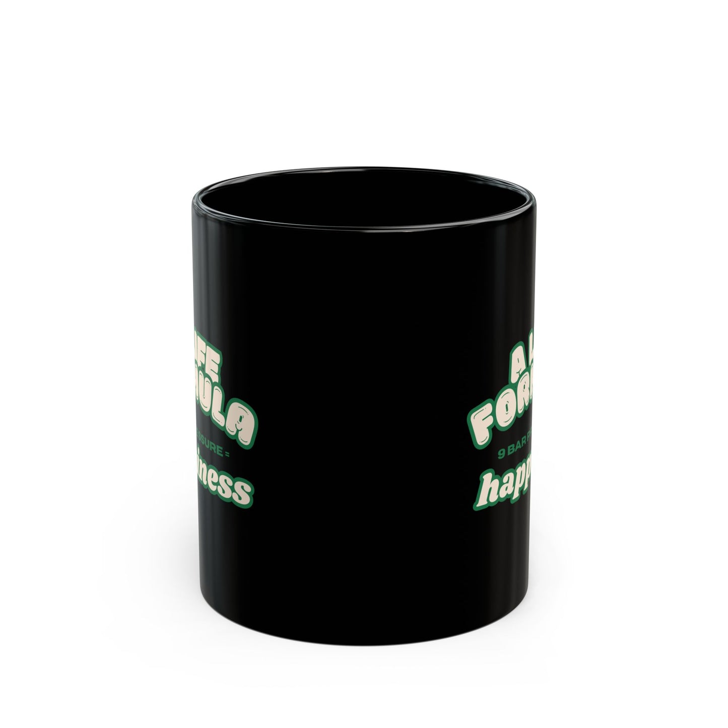 Life Formula v1 - Black Mug - A Life Formula for Happiness, Coffee Lovers Gift, Motivational Mug, Fun Office Decor, Birthday, and Everyday Use