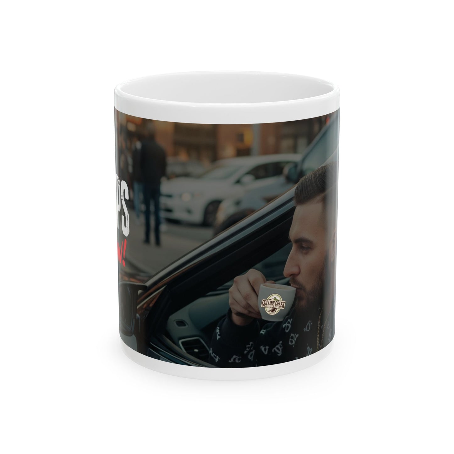 Sipin Slow Coffee Mug - Urban Style Ceramic Mug | Coffee Lover Gift, Cool Mug for Him/Her, Car Enthusiast, Funny Quote Mug, Perfect for Any Occasion